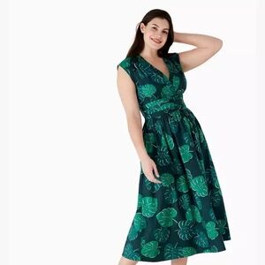 Green Monstera Women's Dress